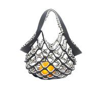 Borsa tote pieghevole in pelle | Unica stampa leopardata fatta a mano | Borsa per la spesa alla moda ritagliata | Elegante borsa da mercato da donna, C, 1