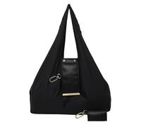 Borsa tote portachiavi, borsa portatile per gli ordini quotidiani, borsa riutilizzabile per la spesa e da viaggio, borsa compatta ed espandibile in pelle vegana con portachiavi, 2 x nero., 1