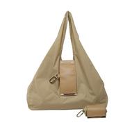 Borsa tote portachiavi, borsa portatile per gli ordini quotidiani, borsa riutilizzabile per la spesa e da viaggio, borsa compatta ed espandibile in pelle vegana con portachiavi, cachi, 1