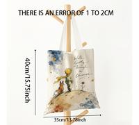 Borsa tote Principe, 1 pezzo, riutilizzabile, con di una volpe, rosa, pianeti e . È per gli dei libri, una borsa per adatta a come lavoro, viaggi e biblioteca.