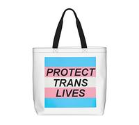 Borsa Tote Protect Trans Kids Transgender Pride Month Borsa Da Spiaggia Riutilizzabile Grande Capacità Borsone Da Viaggio, Per Spiaggia, Quotidiano Vita, Donna