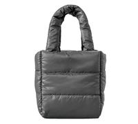 Borsa tote Puffer | Piccola borsa a tracolla - chic morbida imbottita in piuma, borsa in nylon leggero, borsa per la spesa per lavoro, viaggi, palestra negozio, grigio, Refer to description