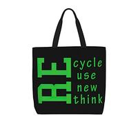 Borsa Tote Recycle Reuse Renew Rethink Grande Borsa A Tracolla In Tela Con Manici Personalizzata Borsone Da Viaggio, Per Shopping, Scuola, Yoga