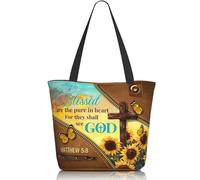 Borsa tote religiosa benedetta da Dio per donna, regalo, borsa a tracolla, borse per lo shopping per donna, lavoro, compleanno, festa della mamma