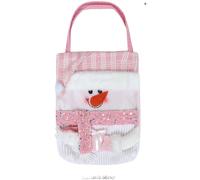 Borsa tote riutilizzabile con comodi manici e Babbo Natale pupazzo di neve motiv