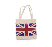 Borsa tote riutilizzabile con stampa Union Jack, borsa in tela con stampa della novità per shopping, spiaggia, palestra, uso quotidiano, ecologica ed elegante, con manico lungo (42 x 2 x 33) cm,
