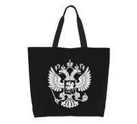 Borsa Tote Russia Flag Russian Emblem Borsa Donna Tote In Tela Casuale Grande Capacità Borsone Da Viaggio, Per Lavoro, Yoga, Scuola, 50x40cm