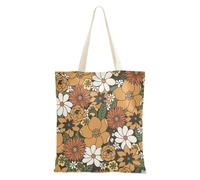 Borsa tote semplice fiori giallo country tote bag con tasche per lavoro borsa tutto