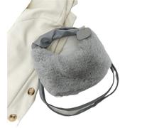 Borsa tote soffice Borsa a tracolla in peluche for autunno e inverno Senior Sense, versatile, stile straniero, soffice per trasportare(Light gray)