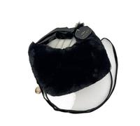 Borsa tote soffice Borsa a tracolla in peluche for autunno e inverno Senior Sense, versatile, stile straniero, soffice per trasportare(Black)