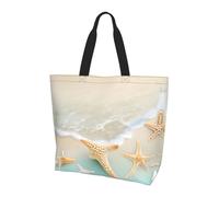 Borsa tote stampata con bandiera tedesca, borsa a tracolla, adatta per viaggi, spiaggia e shopping quotidiano., Stella marina, Taglia unica