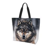 Borsa tote stampata con topini, borsa a tracolla, adatta per viaggi, spiaggia e shopping quotidiano., Lupi, Taglia unica