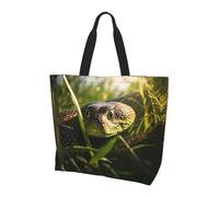 Borsa tote stampata con topini, borsa a tracolla, adatta per viaggi, spiaggia e shopping quotidiano., Serpente, Taglia unica