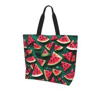 Borsa tote stampata spaziale multidimensionale, borsa a tracolla, adatta per viaggi, spiaggia e shopping quotidiano., Anguria da sogno, Taglia unica