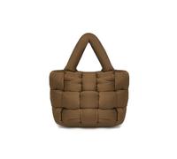 Borsa tote trapuntata a sbuffo da donna, borsa a tracolla grande e leggera con una sensazione morbida come una nuvola, borsa stile piumino for gite casual e viaggi del fine settimana(Brown)