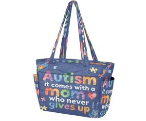 Borsa tote trapuntata leggera versatile autismo manuale mamma | Borsa a tracolla per computer portatile multi scomparto per viaggi di lavoro