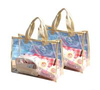 Borsa tote trasparente approvata dallo stadio, 50 x 35 x 18 cm, confezione da 2 con manici per concerti in spiaggia eventi sportivi e politiche di sicurezza, colore nero, bianco, rosso opzionale