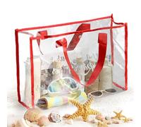 Borsa Tote Trasparente - Design Impermeabile In Materiale PVC Di Grandi Dimensioni, Borsa Da Spiaggia E Sportiva Trasparente, Capacità Elevata Per Trasportare Tutto, Tracolla Lunga Per Un Uso Conforte