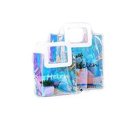 Borsa tote trasparente personalizzata, borsa olografica, borsa da damigella d'onore, borse da spiaggia olografiche personalizzate, borsa trasparente, regalo di compleanno, addio al nubilato, borsa