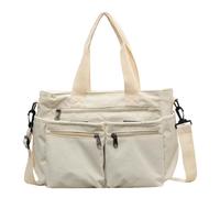 Borsa tote universitaria grande in velluto a coste con tasche - Borsa da viaggio strutturata | Tote bag in velluto a coste ideale per fazzoletti, bottiglie, marsupieri e feste, beige, Consulte la