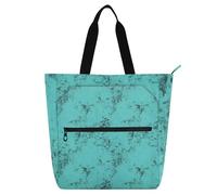 Borsa tote vintage in tinta unita turchese per bambini per bambini ragazzi ragazze, borsa per la spesa gotica impermeabile riutilizzabile con cerniera per scuola, shopping, viaggi, forniture
