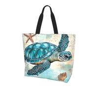 Borsa tote vintage tartaruga borse da donna borse nautiche borse per la spesa impermeabile grande borsa con tasca interna per lavoro, viaggi, scuola