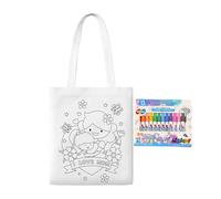 Borsa tote vuota - Doodle Bag - Festa della Mamma Artigianato Educativo Artigianato artistico con pennarelli per bambini dai 3 anni in su ragazzi ragazze aula asilo casa all'aperto viaggi, Stile 6