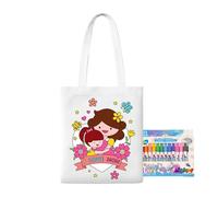 Borsa tote vuota per la festa della mamma, borse semplici riutilizzabili, accessori leggeri per graffiti, forniture artistiche portatili per bambini, adulti, adolescenti, Stile 6, Refer to description