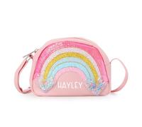 Borsa Tracolla Bambina Personalizzata con Nome Borsetta Arcobaleno per Bambini Piccola Borsa a Spalla in Pelle PU Tracolla Regolabile Regalo Compleanno Natale Ritorno a Scuola (#2)