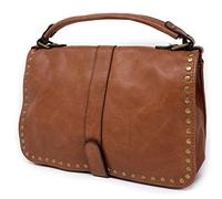 Borsa tracolla con borchie da donna ragazza borsetta a mano borchiata postino lavoro passeggio giorno sera maniglia polso di moda tendenza Marrone primavera estate 2026