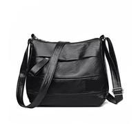 Borsa Tracolla Donna Borsa a tracolla elegante in pelle con una spalla for la spesa alla moda da donna Bella borsa(Black)
