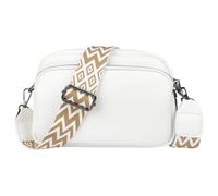 Borsa Tracolla Donna Piccola Borsa Mano Borsa Donna Crossbody Bag Borsa a Spalla con Tracolla Bianco Borsello Donna Ampia Regolabile Rimovibile con 2 Cinturini Tracolla Larga Decorata Tracolla Catena