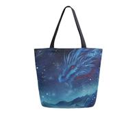 Borsa Tracolla Dragon Blue With Mountain Borsa Da Spiaggia Riutilizzabile Resistente Borse A Spalla Per Picnic Donna Casa
