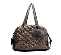 Borsa trapunta trapuntata FASHILE BASSO POMPEGGIO POMMENTO POMPOM CASCO POMMATURA PASCO CROVE CROCCO CROVE for IL VIAGGIO (KHAKI)