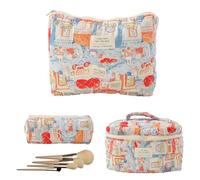 Borsa trapuntata per cosmetici, portatile, per cosmetici, pennelli da trucco, ragazze, donne, Rabbit Family - Borsa grande + Medium + Small, Refer to description, Unisex