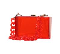 Borsa trasparente alla moda per gli amanti delle feste, borsa a tracolla per portare i tuoi oggetti in occasione di riunioni sociali borsa evento, Rosso