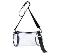 Borsa trasparente Approvata dallo stadio - 19x10x10cm Borse trasparenti eleganti in PVC per ragazze | Borsa a tracolla cilindrica | Borsa a mano alla moda per concerti per donne e uomini o