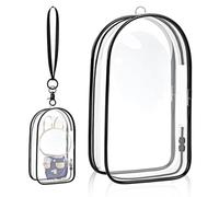 Borsa Trasparente Borse Portaoggetti per Abiti per Bambole da 17 cm Accessori Bambola di Peluche Classica Borsa da Esposizione in PVC Abiti Accessori Organizer per Abiti (nero,no muñeca)