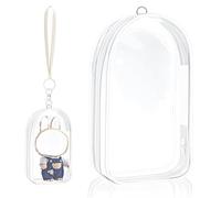 Borsa Trasparente Borse Portaoggetti per Abiti per Bambole da 17 cm Accessori Bambola di Peluche Classica Borsa da Esposizione in PVC Abiti Accessori Organizer per Abiti (bianco,no muñeca)