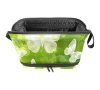 Borsa trasparente con farfalle verdi, organizer da viaggio per pennelli da trucco, Multi, 27x15x14 cm/10.6x5.9x5.5 in, Astuccio per trucchi