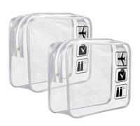 Borsa trasparente da viaggio per prodotti da toeletta TSA, approvata dalla TSA, per liquidi di sicurezza aeroportuale/borsa trasparente per il trucco da viaggio/accessori per donne/uomini, 2 pezzi