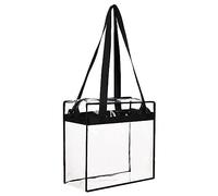 Borsa trasparente in PVC quadrata di grande capacità borsa da viaggio portatile a tracolla borsa a tracolla rotolamento cucito compatibile con borsa a macchina, Nero , Taglia unica