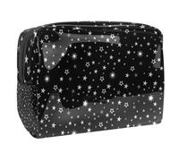 Borsa trasparente per cosmetici in PVC con cerniera per articoli da toeletta borsa portatile impermeabile per cosmetici borsa organizer in plastica per il bagno di vacanza, meteora spaziale,