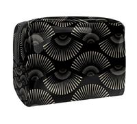 Borsa trasparente per cosmetici in PVC con cerniera per articoli da toeletta custodia portatile impermeabile per cosmetici borsa organizer in plastica per bagno in vacanza, farfalle fiori su pois