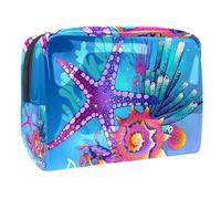 Borsa trasparente per cosmetici in PVC con cerniera per articoli da toeletta custodia portatile impermeabile per cosmetici borsa organizer in plastica per bagno in vacanza, farfalle fiori su pois