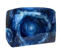 Borsa trasparente per cosmetici in PVC con cerniera per articoli da toeletta custodia portatile impermeabile per cosmetici borsa organizer in plastica per il bagno delle vacanze, turbinio galassia