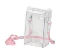 Borsa trasparente per esporre figure con tracolla, 9 x 7,5 x 17 cm, custodia portatile da collezione per riporre e trasportare piccole bambole