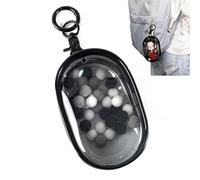 Borsa trasparente per esporre figure portatili, con portachiavi, scatola cieca da appendere per mini bambole, chiusura a cerniera, antipolvere, da collezione, per mini personaggi, bambole (nero,