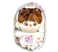Borsa trasparente per il trasporto delle bambole, custodia portatile e contenitore per figure, piccola borsa per bambole, spessa, multifunzionale, per gite al parco e viaggi, Trasparente, Refer to