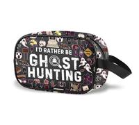Borsa trasparente per il trucco con scritta "I'd Rather Be Ghost Hunting", idea regalo per investigatori paranormali amanti dei fantasmi, Caccia Cbag Eu, Multiuso